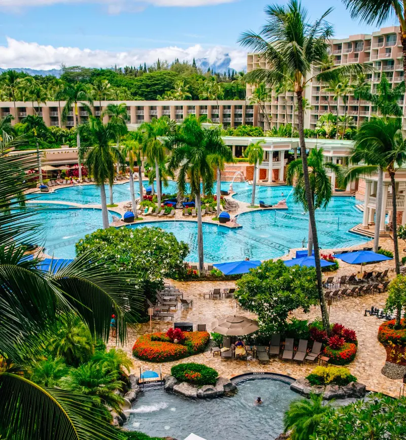 A perfect view of the beautiful premise of the Royal Sonesta Kauai Resort