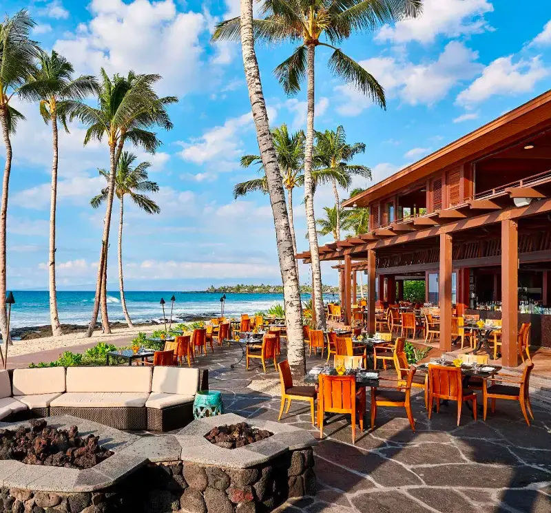 The Sushi Lounge by the ocean at Four Seasons Resort Hualalai in Kailua-Kona