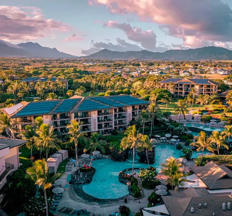 Koloa Landing Resort and its dreamy outdoor pool set amidst the lush environment