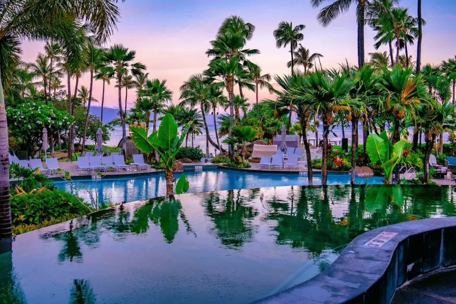 The adults only pool deck of The Westin Maui Resort and Spa