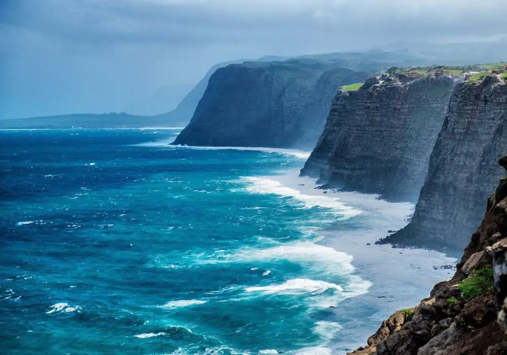 The sea cliffs of Molokai, Hawaii