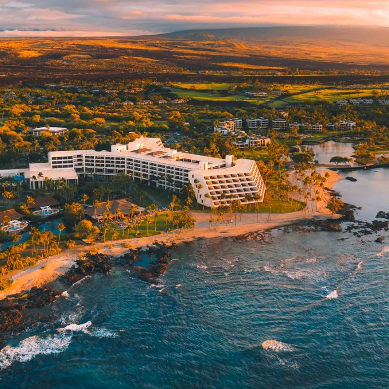 Mauna Lani, Auberge Resorts Collection on the Big Island brushed with orange hues 