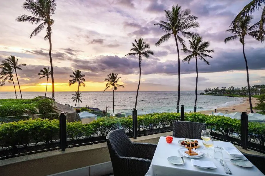 Dinner with a view - Spago at Four Seasons Maui